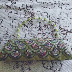 Beaded Vintage Wristlet Bag